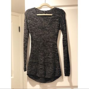 Gray & black marled tunic sweater